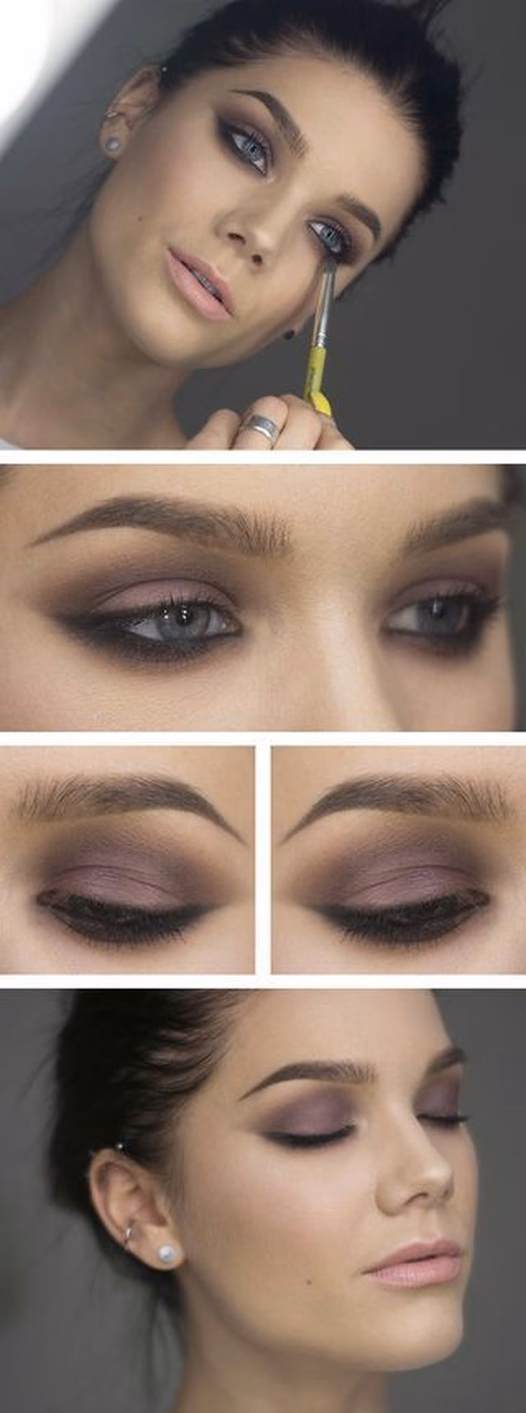 fioletowe smoky eyes