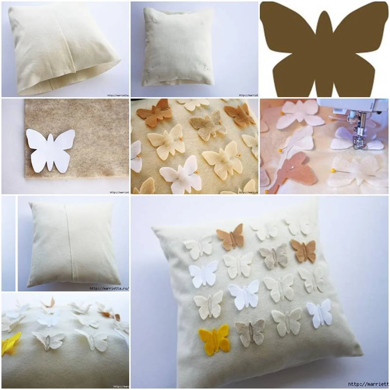 Motylki na poduszkach