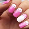 Biało- różowy manicure na lato