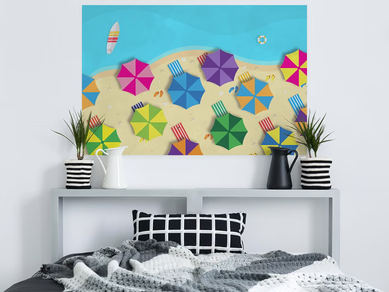 PLAŻING - NOWOCZESNY OBRAZ DO SALONU - 120X80 CM