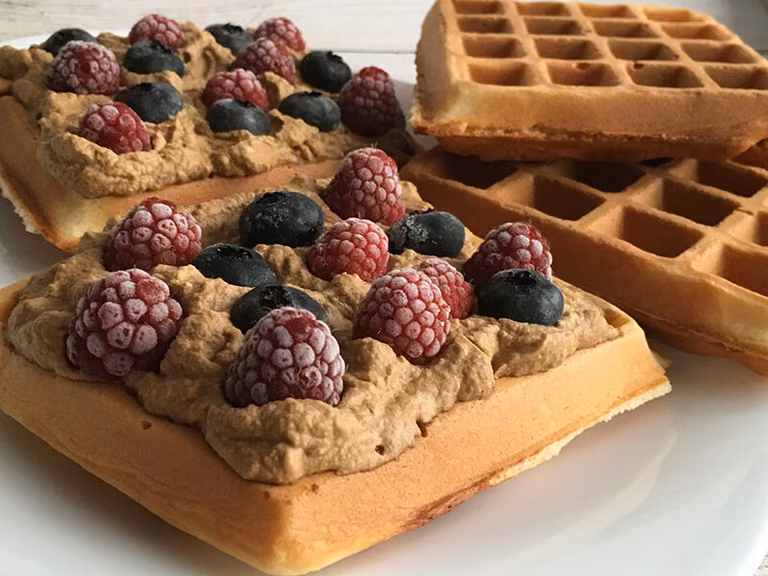 Gofry belgijskie z kremem kawowym