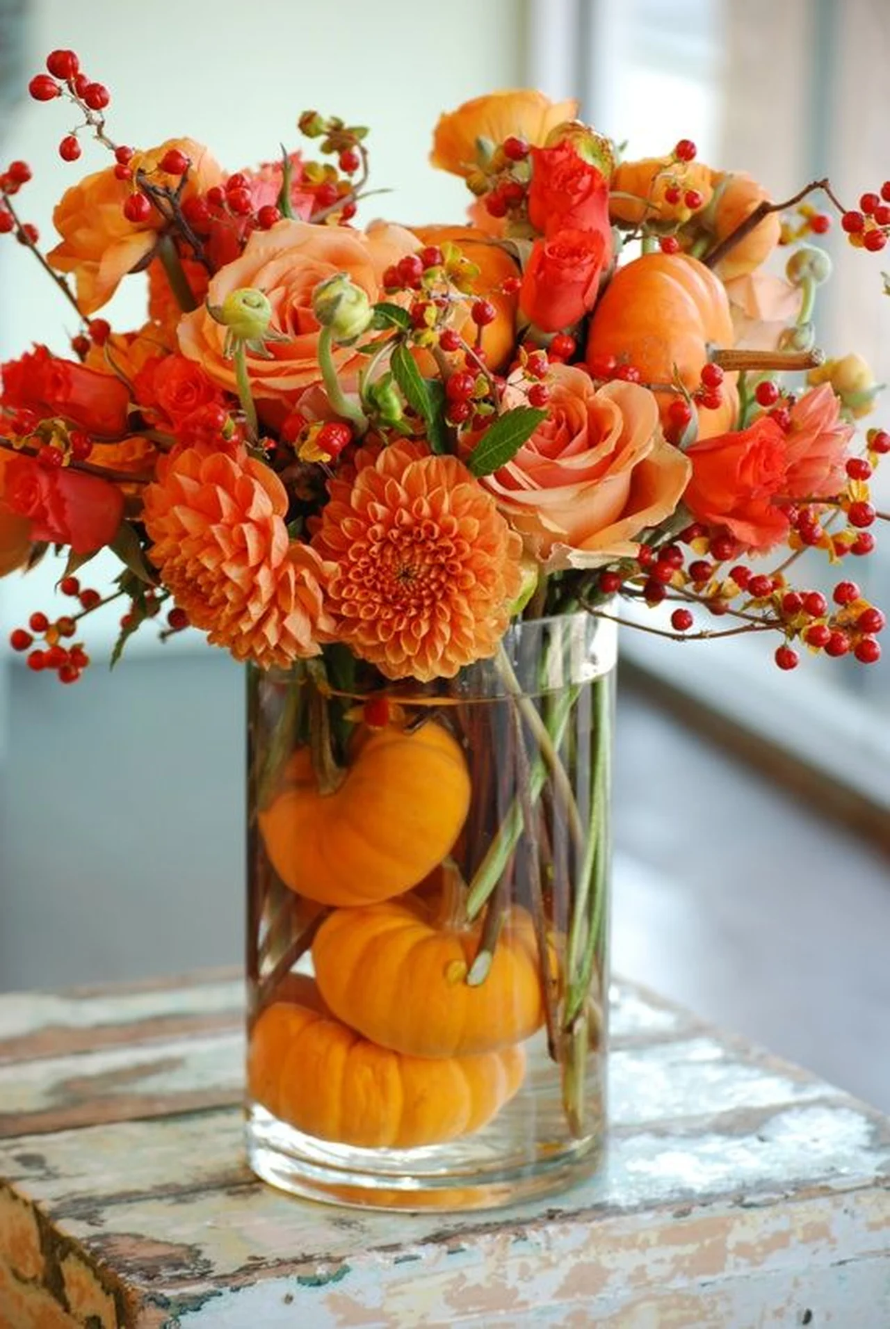 Jesienny wazon - dekoracje