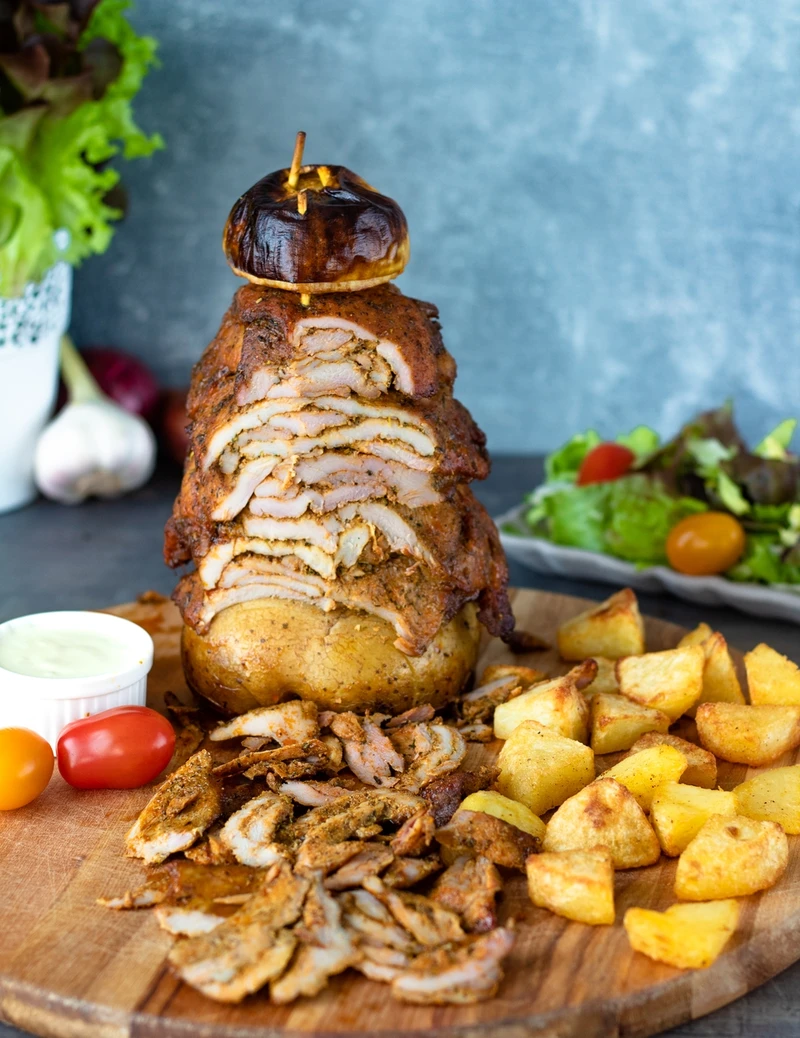 Domowy kebab z indyka pieczony w piekarniku
