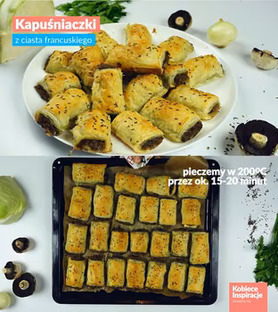 Kapuśniaczki z ciasta francuskiego