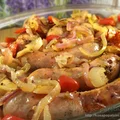 Biała kiełbasa pieczona w winie
