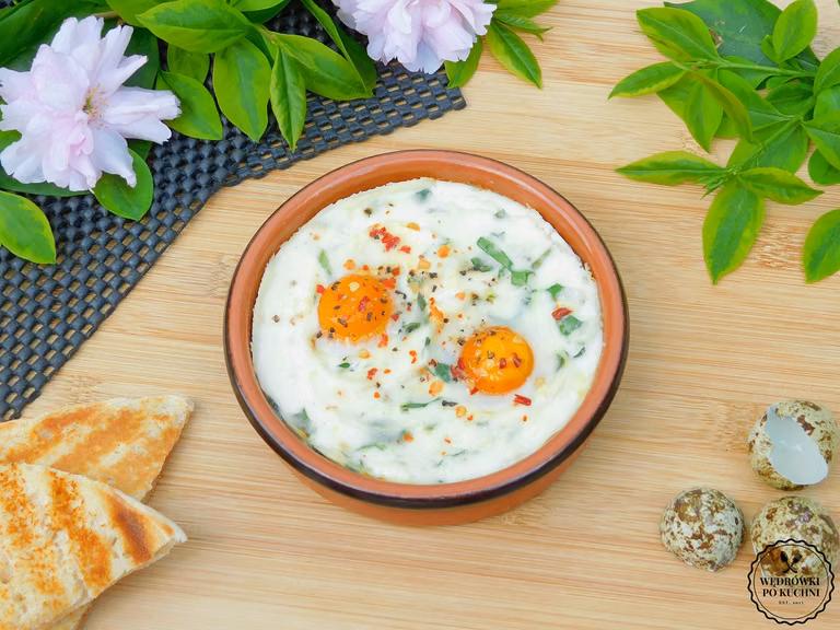 Pieczona ricotta z jajkiem przepiórczym
