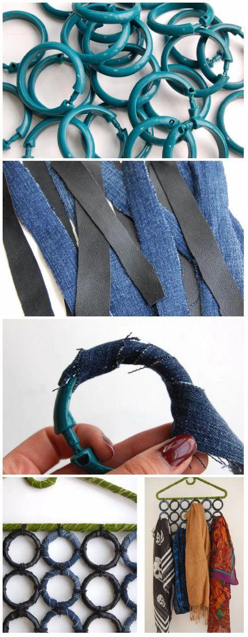 Ciekawy wieszak na szaliki DIY