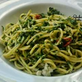 Spaghetti ze szpinakiem i serem
