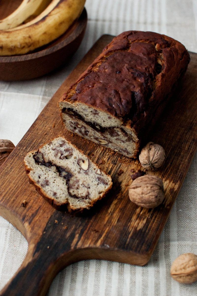 Bezglutenowy chlebek bananowy z czekoladą z mąki jaglanej