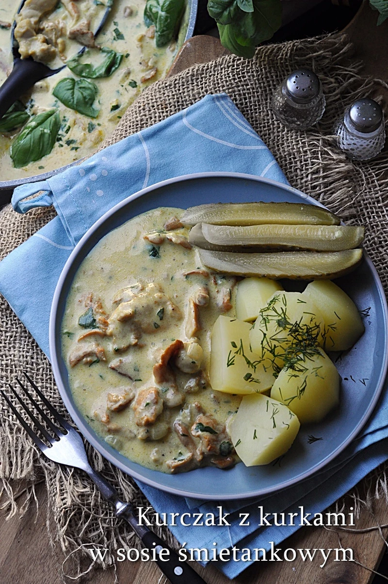 Kurczak z grzybami w sosie śmietankowym