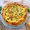 Tarta z cukinią, groszkiem i fetą