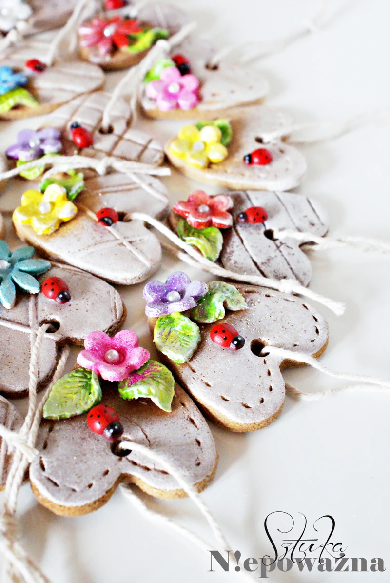Wiosenne serduszka z masy solnej - Magnesy DIY