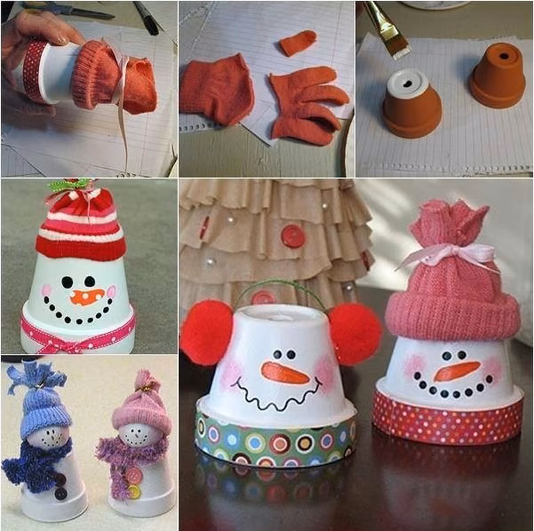Zrób ze starej doniczki świątecznego bałwanka!