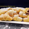 rogaliki krucho - drożdżowe z ciasta zatapianego