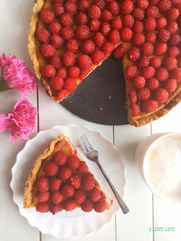 Tarta z malinami