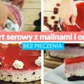 Tort serowy z malinami i oreo