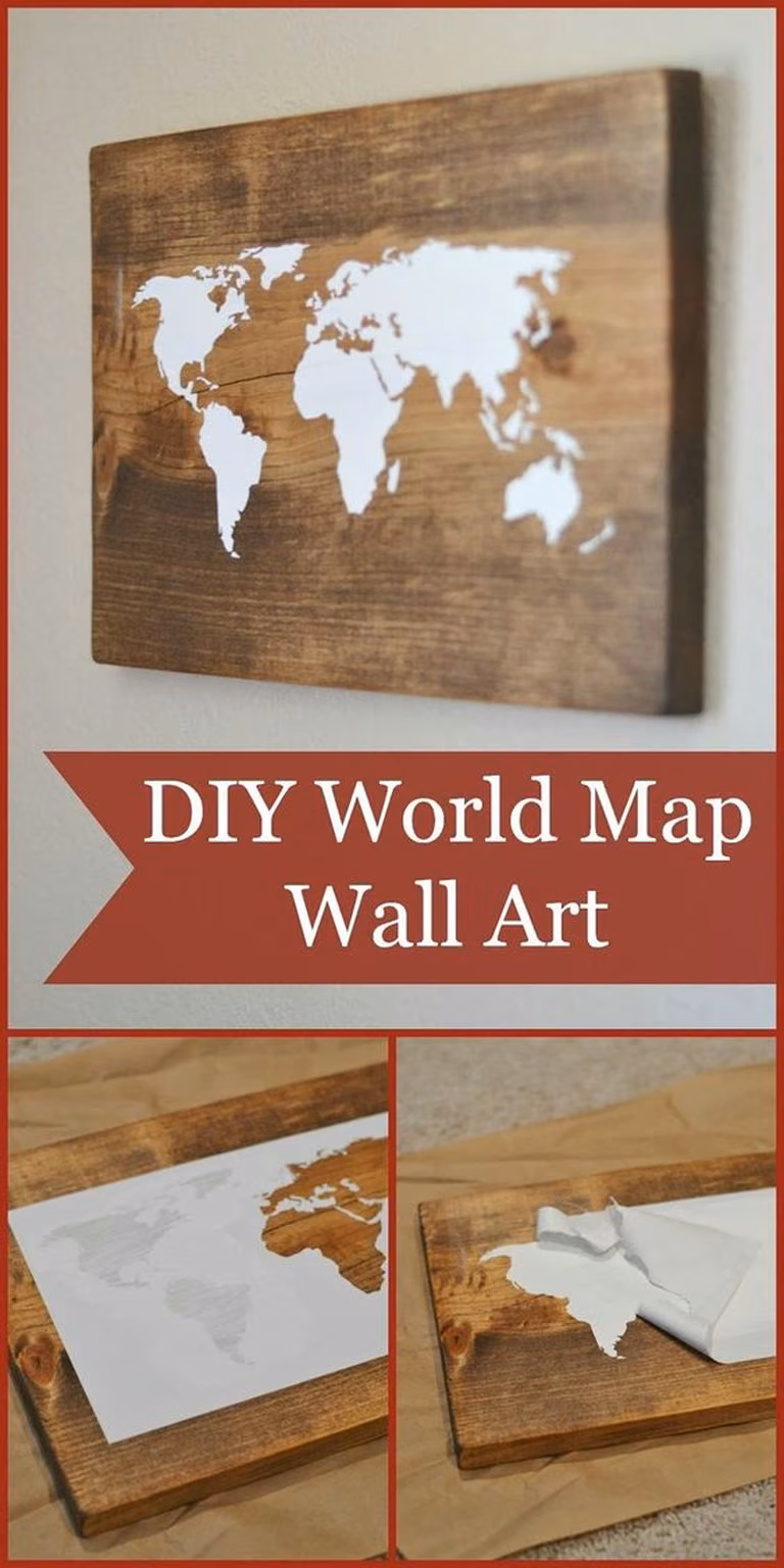 DIY- Mapa na drewnie