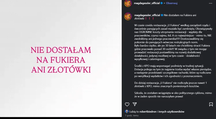 Zdjęcie Pół miliona z KPO dla Magdy Gessler? Restauratorka odpowiada na zarzuty! #1