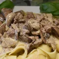 Tagliatelle z wątrobą drobiową