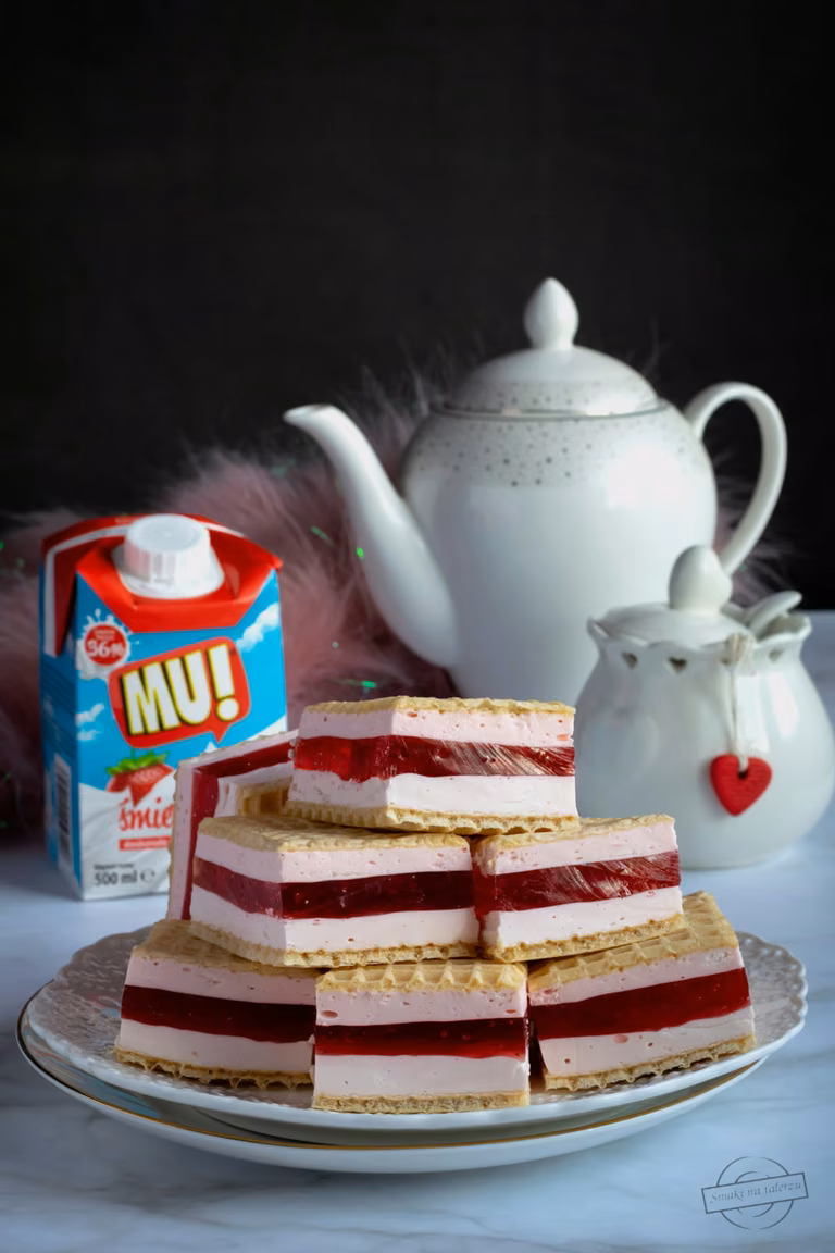 Wafle z pianką i galaretką