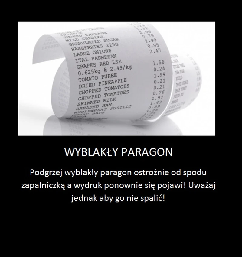 Co zrobić z wyblakłym paragonem