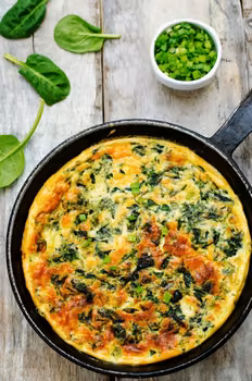 ZIELONY OMLET ZE SZPINAKIEM I ŚWIEŻYMI ZIOŁAMI
