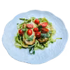 Kurczak margherita na spaghetti z cukini