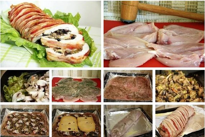 Pyszna rolada z kurczaka z pieczarkami
