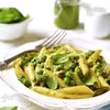 MAKARON Z PESTO I GROSZKIEM CUKROWYM