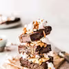 Dyniowe brownie z masłem orzechowym i popcornem