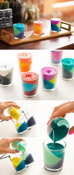 DIY- kolorowe świeczki