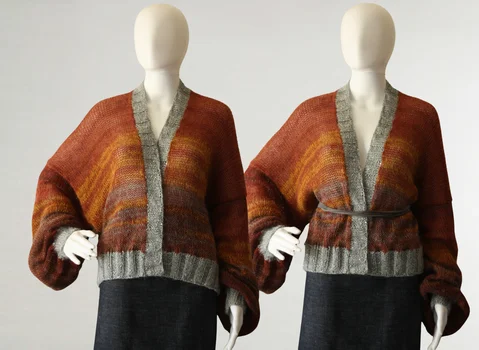 Melanżowy kardigan z połączenia Kid Mohair Missisipi i merino superwash