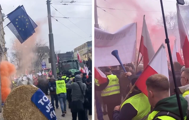 Niebezpiecznie na proteście rolników! Policja musiała interweniować!