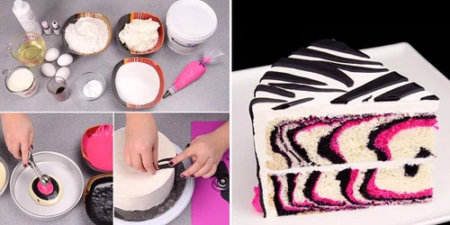 Ciasto różowa zebra