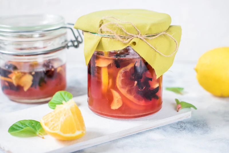 Syrop Cytrynowo Imbirowy Z Miodem I Hibiskusem na odporność, w czasie choroby, na gardło, na kaszel