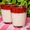 Kokosowy pudding z tapioki z malinami