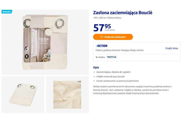 Zdjęcie Te zasłony z Action za 57 zł zrobią w pokoju efekt wow! Miękki oryginalny materiał bouclé - świetne zaciemniają i błyskawiczne wieszanie #1