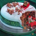 Śmieszny tort z mikołajem