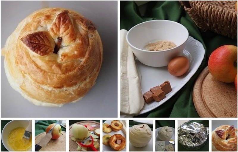 Pieczone jabłko w cieście francuskim
