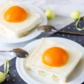 Ciasto jajko sadzone czyli sernik na zimno z brzoskwinią