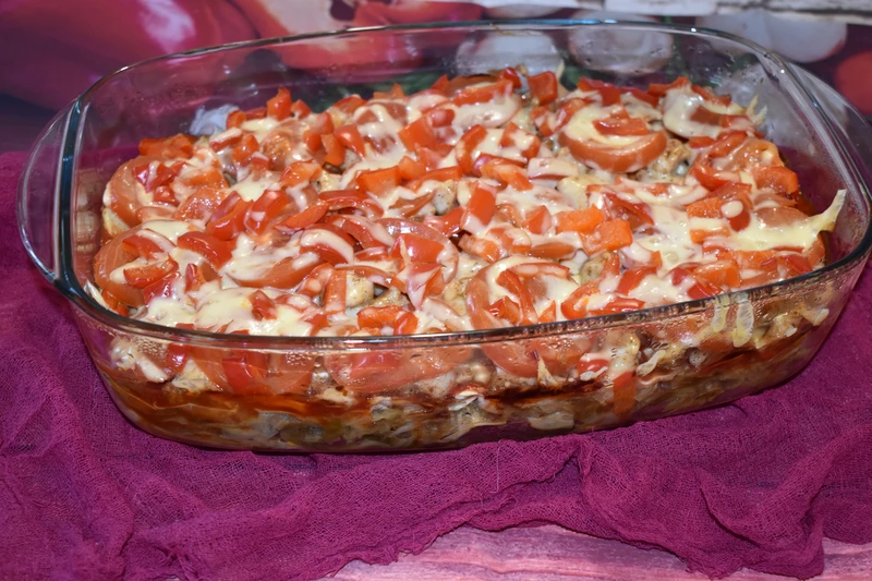 Lasagne z młodą kapustą oraz kurczakiem