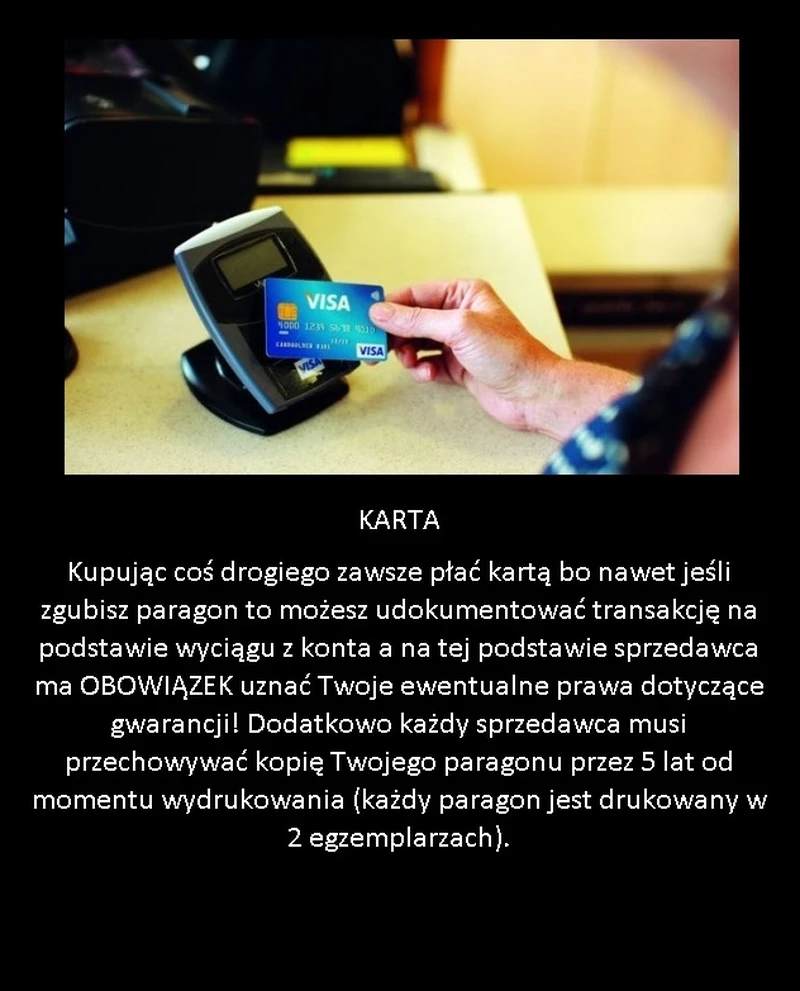 Zawsze płać kartą kupując coś drogiego
