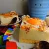 Ciasto "Jajo sadzone" - brzoskwiniowy sernik na zimno