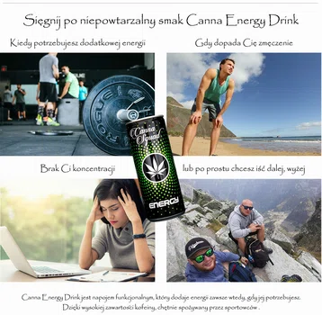 Canna Energy Drink to wyjątkowy napój energetyczny o niepowtarzalnym smaku konopi.
