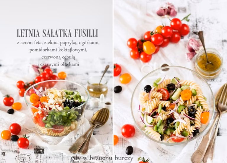 Letnia sałatka z makaronem fusilli