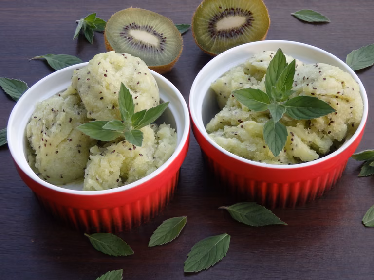 Sorbet z kiwi z nutką mięty