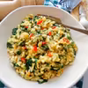 Risotto ze szpinakiem i czerwoną soczewicą