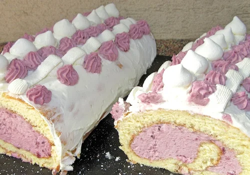 Rolada biszkoptowa z kremem porzeczkowym-pyszna i delikatna +FILM