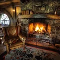 Klimatyczny salon z kominkiem