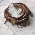 Skórzana bransoletka- braid charm
